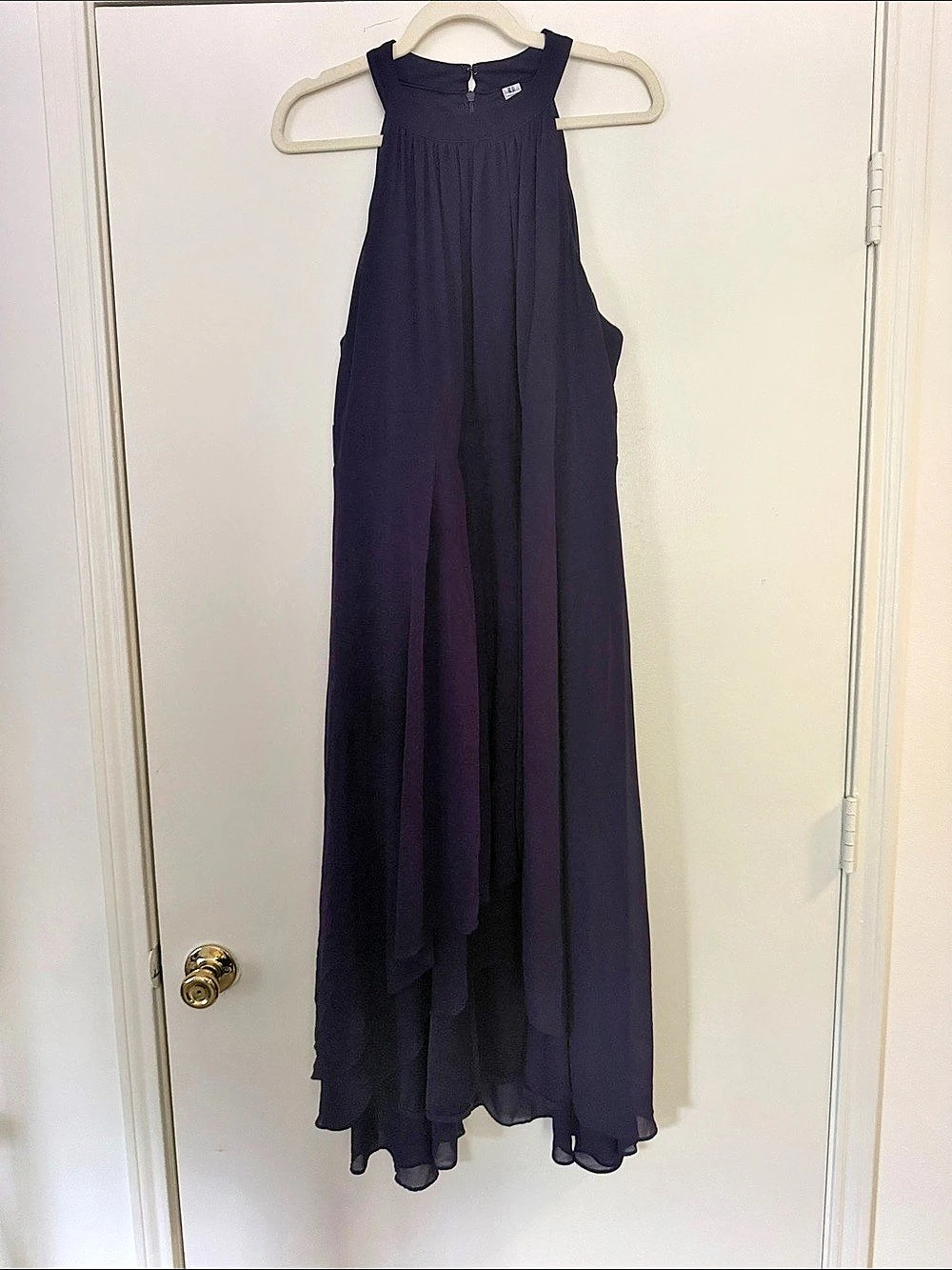 Ever Pretty Halter Neck Pleated Sleeveless Hi-Lo Chiffon Dress Hi-Lo Chiffon